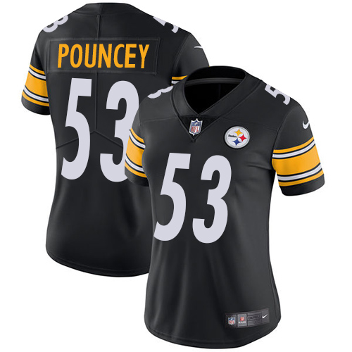 Nike Steelers #53 Maurkice Pouncey Black Team Color Women's Stitched NFL Vapor Untouchable Limited Jersey